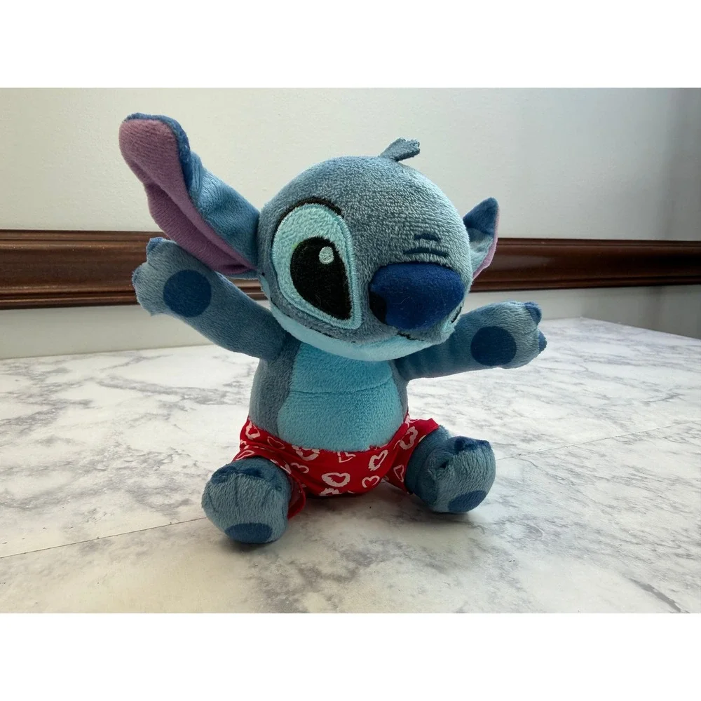 Disney Lilo and Stitch Plush Heart Swim Trunks Blue Just Play 2534KM01 7 Inch